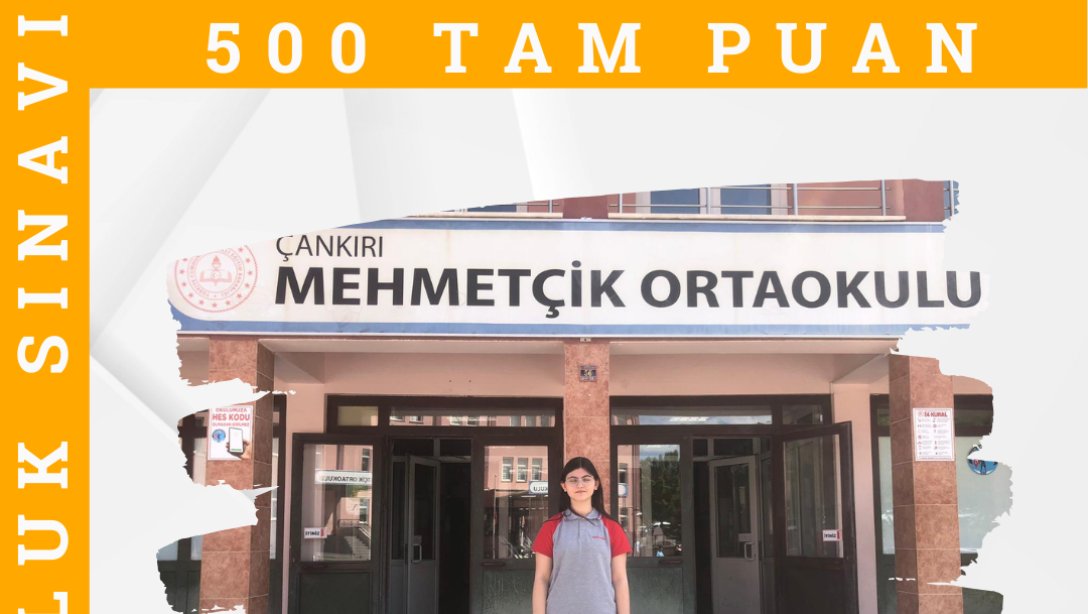 Mehmetçik Ortaokulu Öğrencisi Türkiye Bursluluk Sınavı'nda 500 Tam Puanla Zirvede